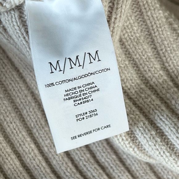CAbi 3363 D-Ring Pullover Ribbed Sweater Cream M - Picture 7 of 8